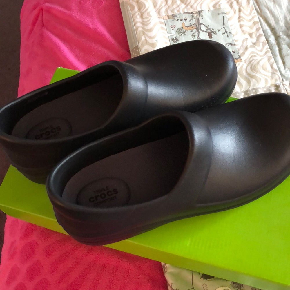 Black Croc Clogs